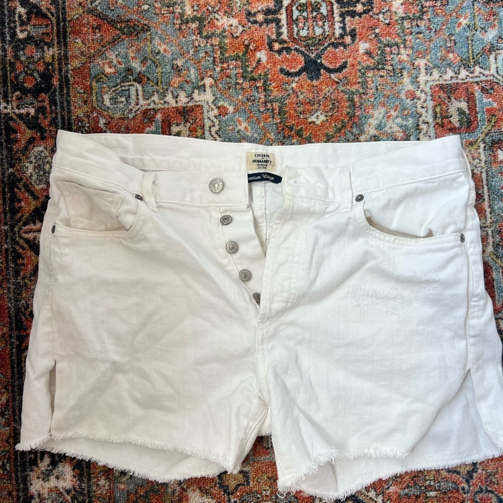 Citizens Of Humanity White Jean Shorts